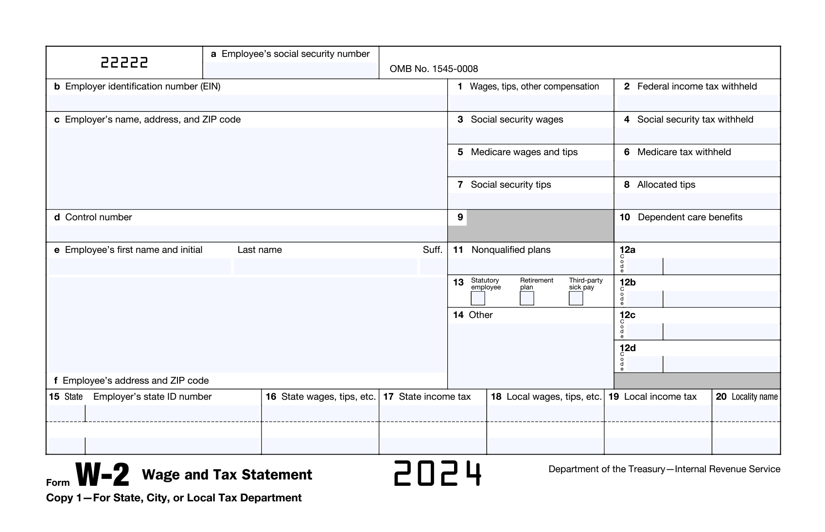 W2 Tax Form