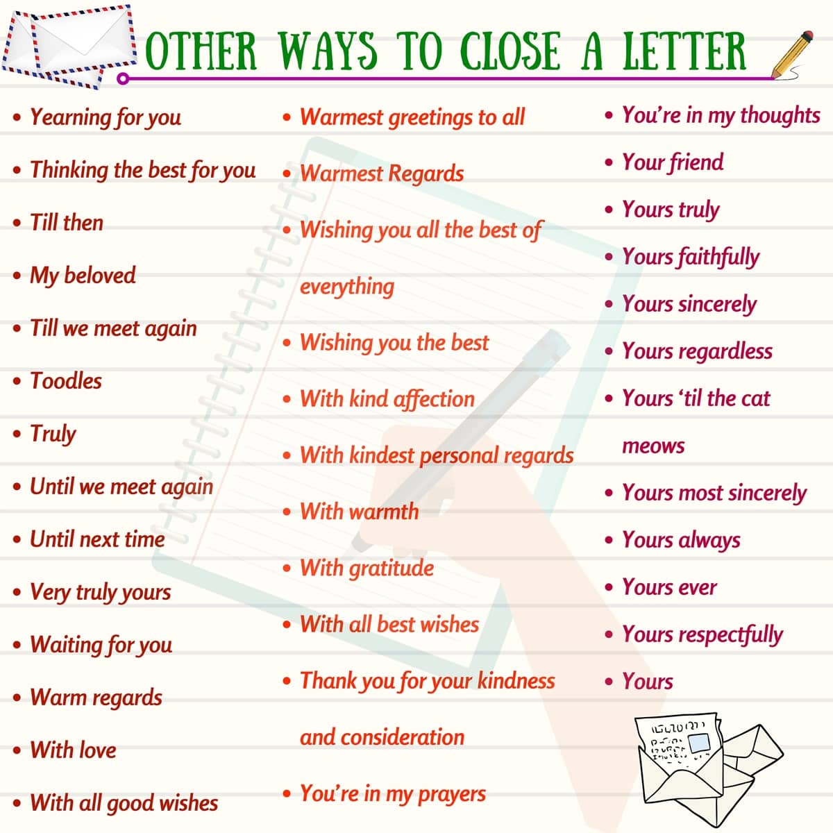 Ways To Close A Letter