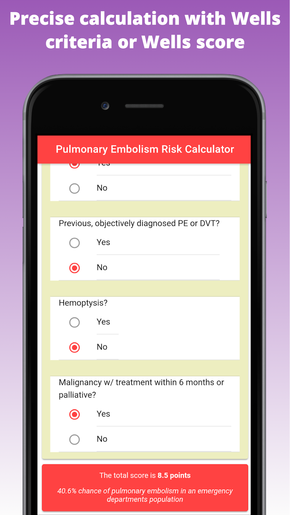 Wells Criteria Pulmonary Embolism