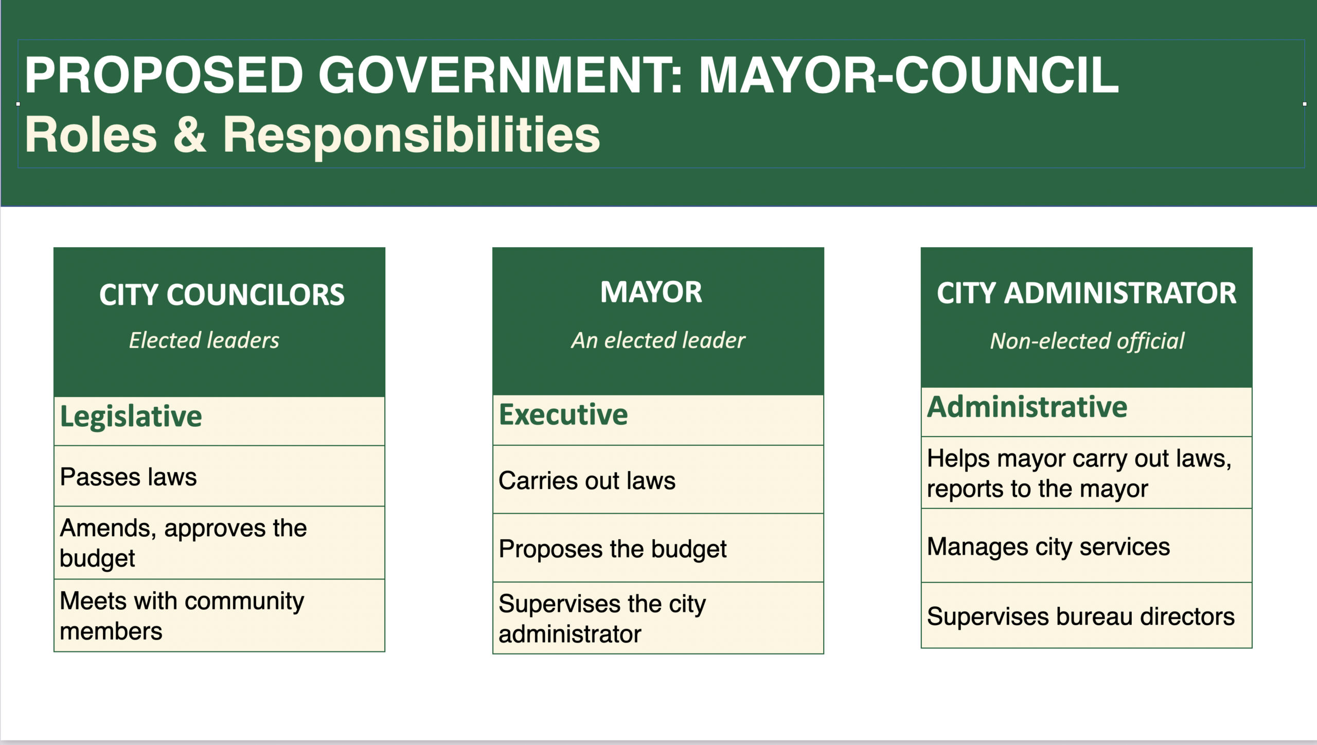 What Do Mayors Do