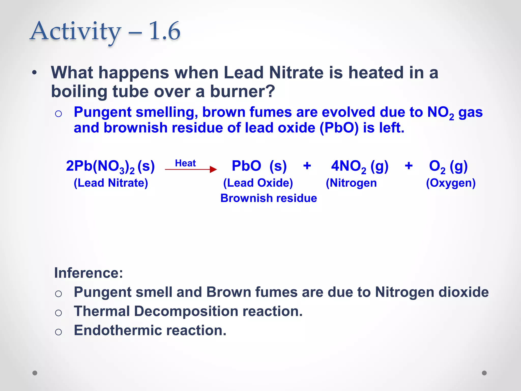 What Happens When Lead Nitrate Is Heated