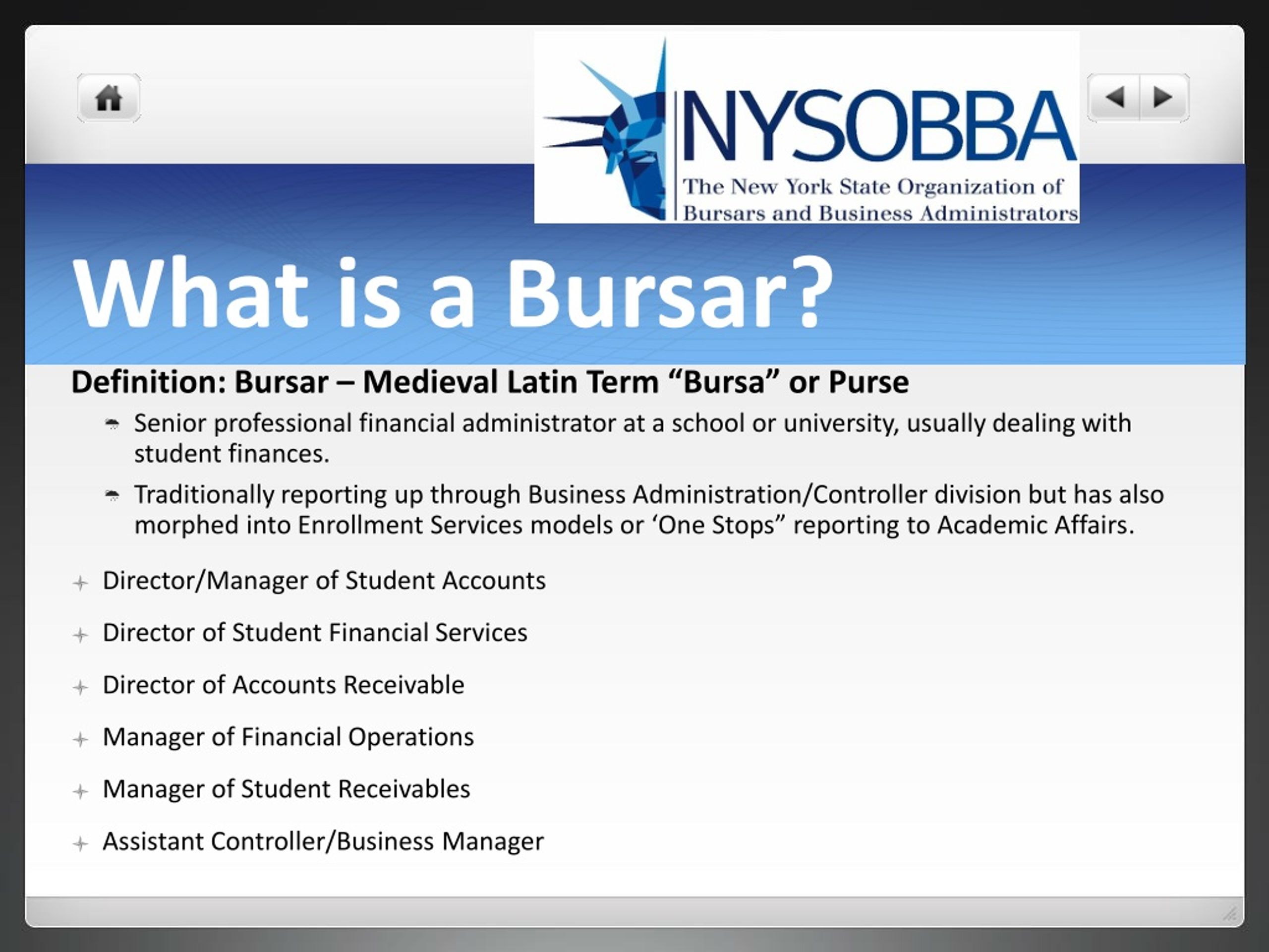 What Is A Bursar