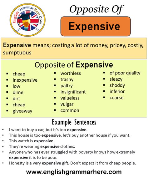 What Is The Opposite Of Expensive
