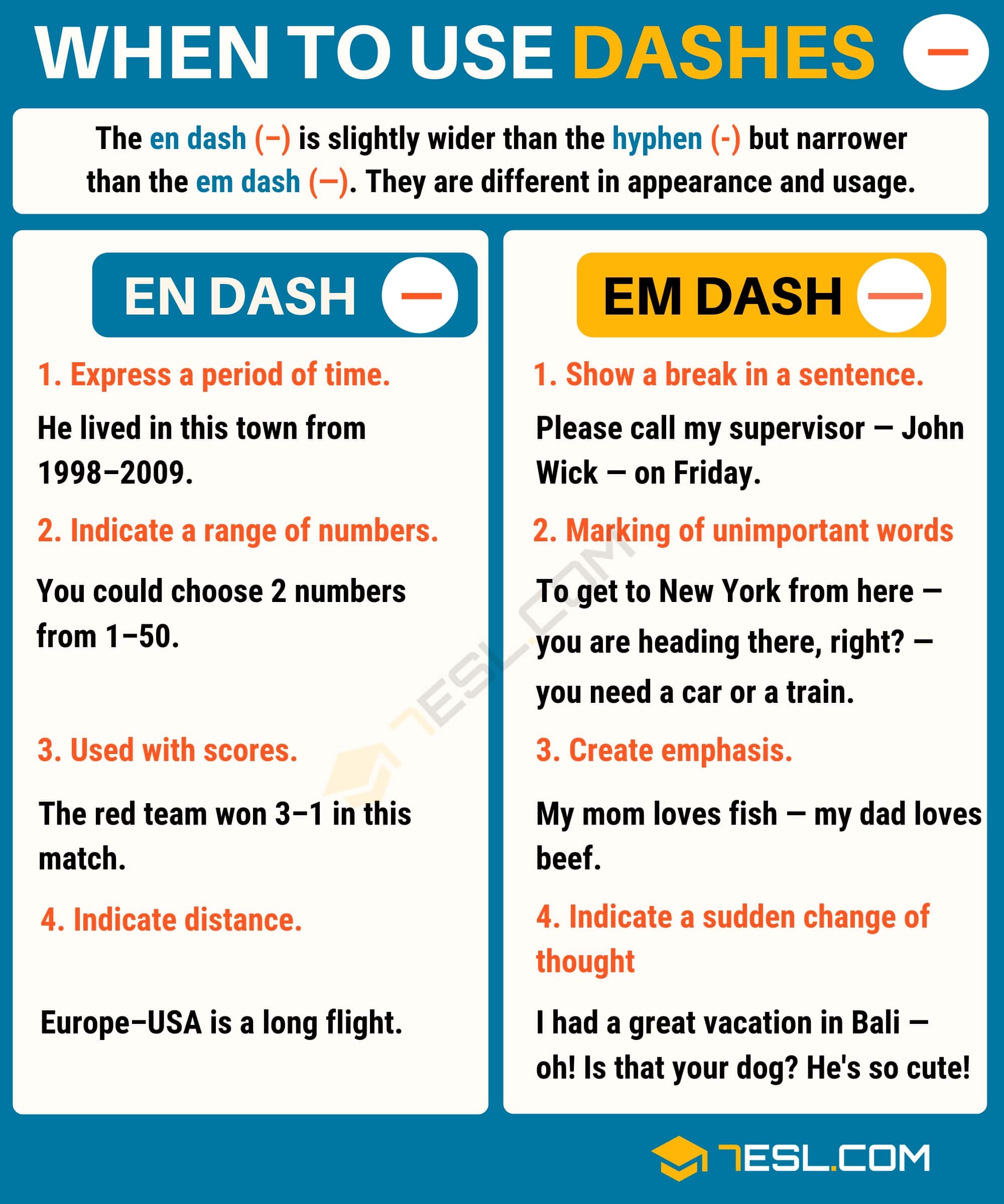 When To Use Dashes In Writing