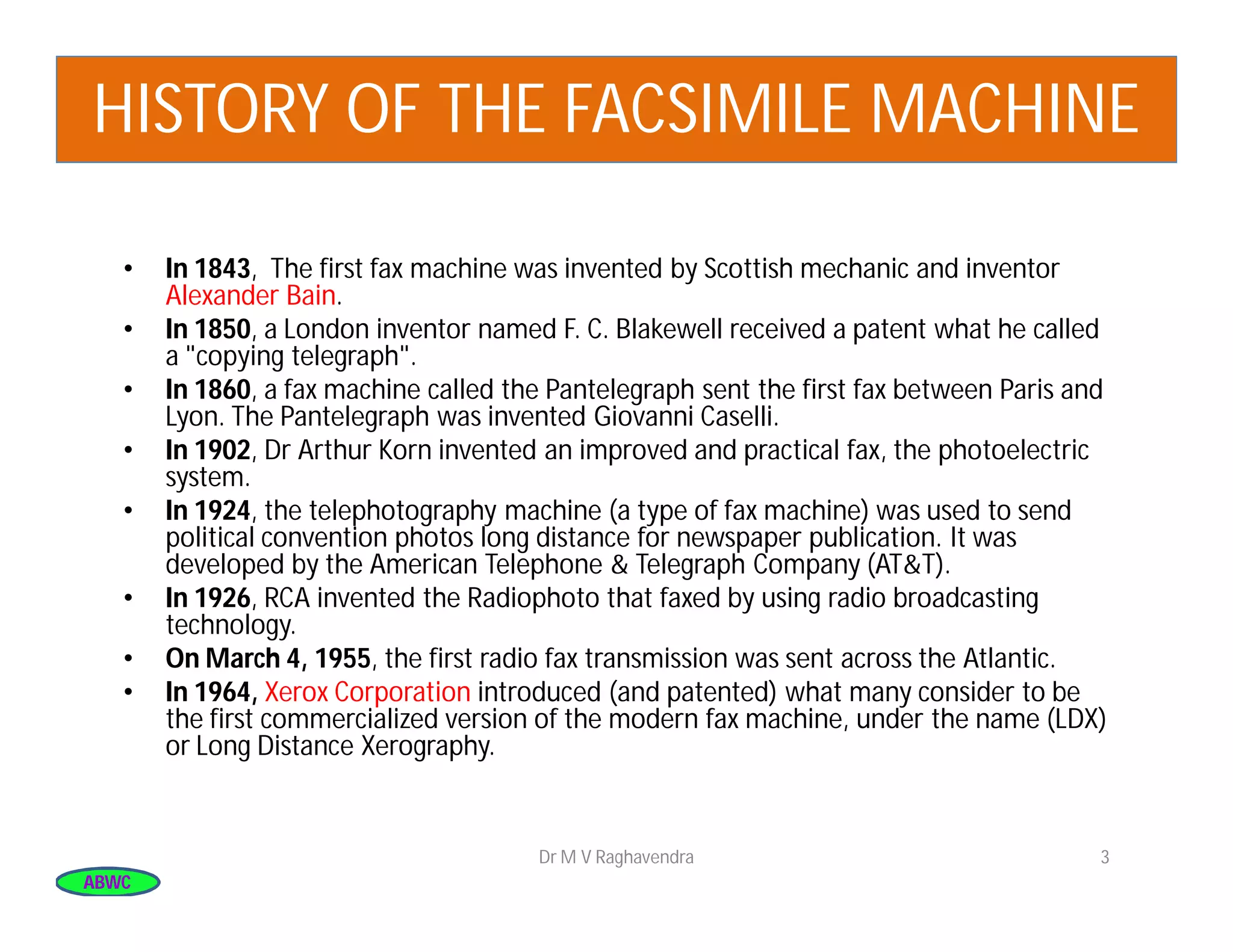 When Was Invented Fax Machine