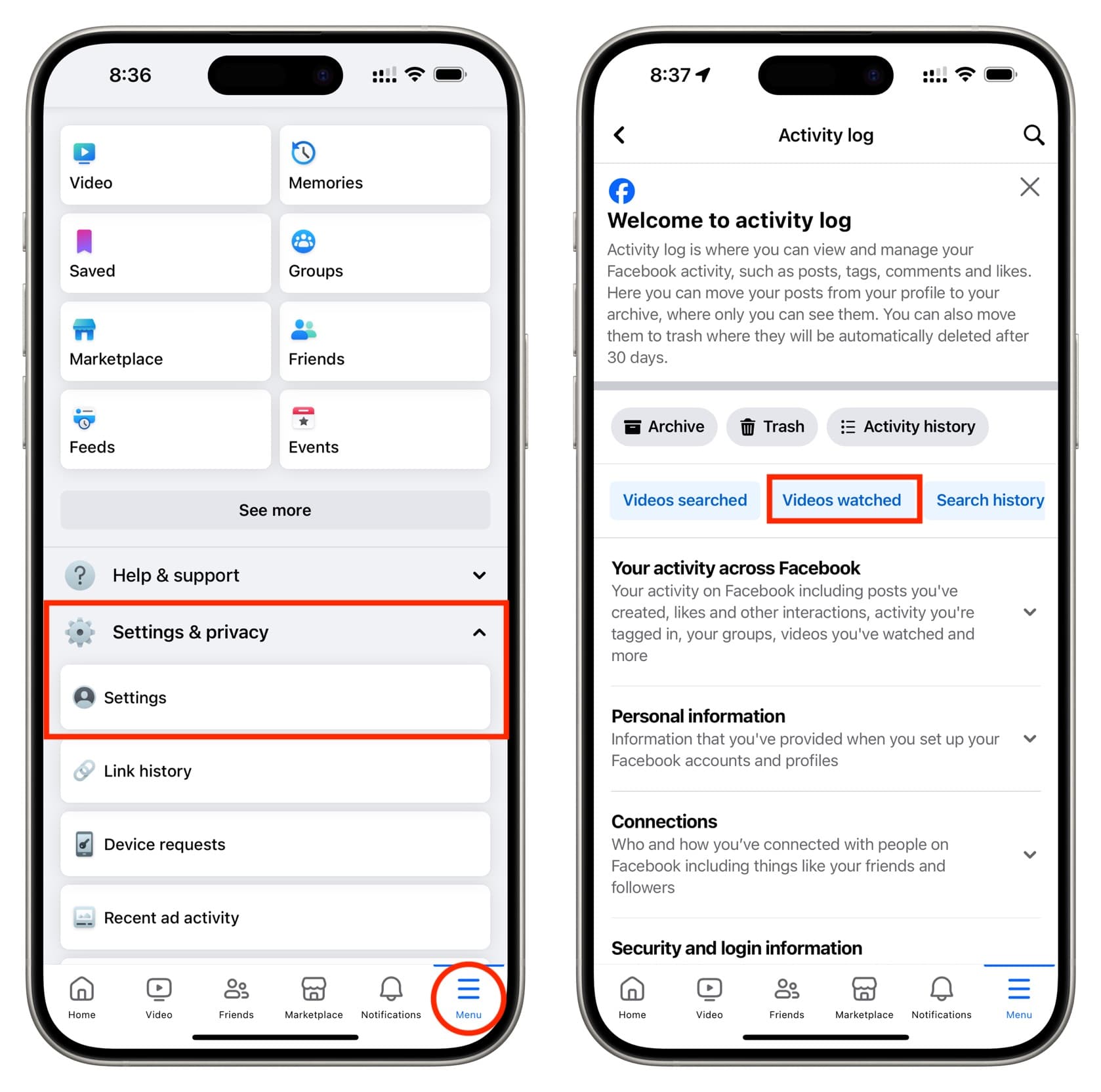 Where To See Watch History On Facebook