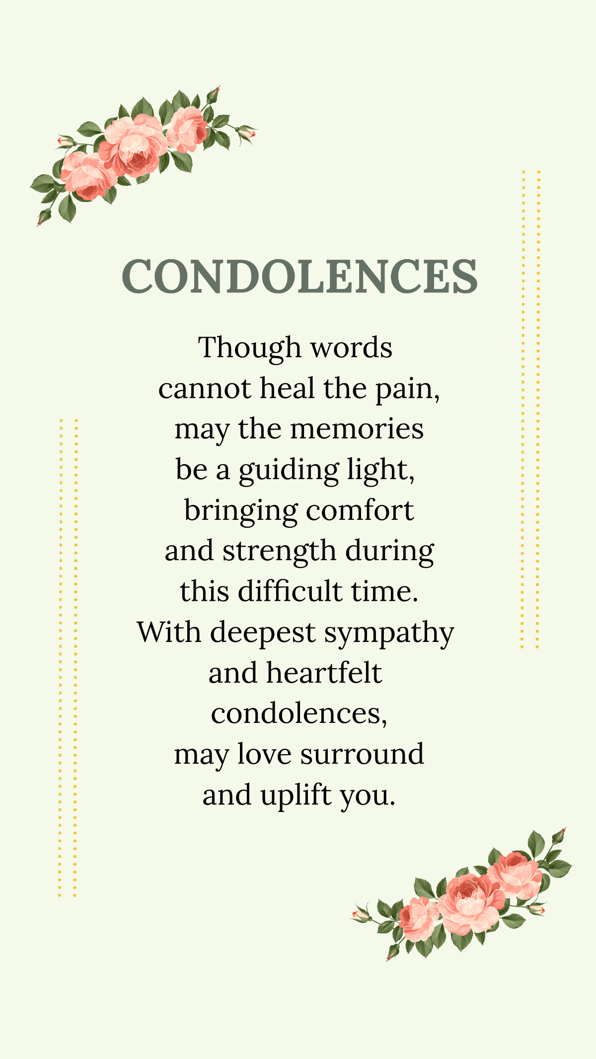 Words Of Comfort And Sympathy