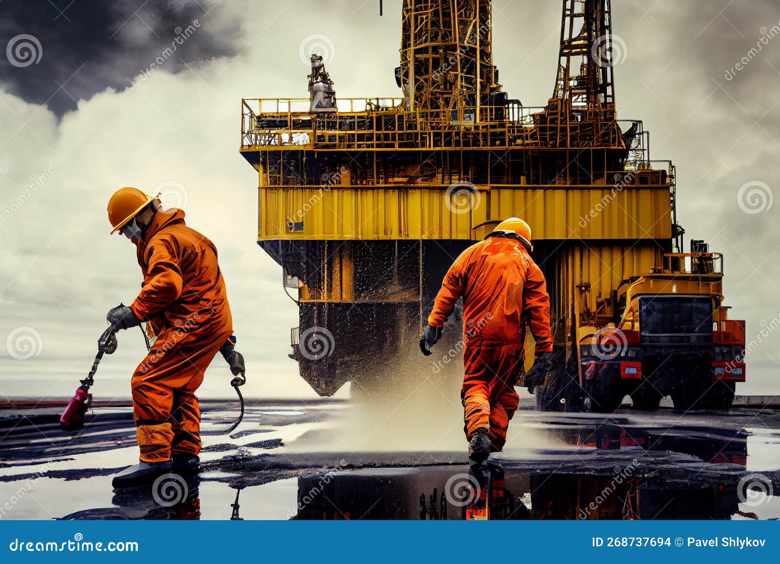 Work On Oil Platform