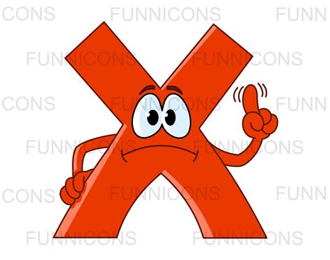 X Sign Cartoon