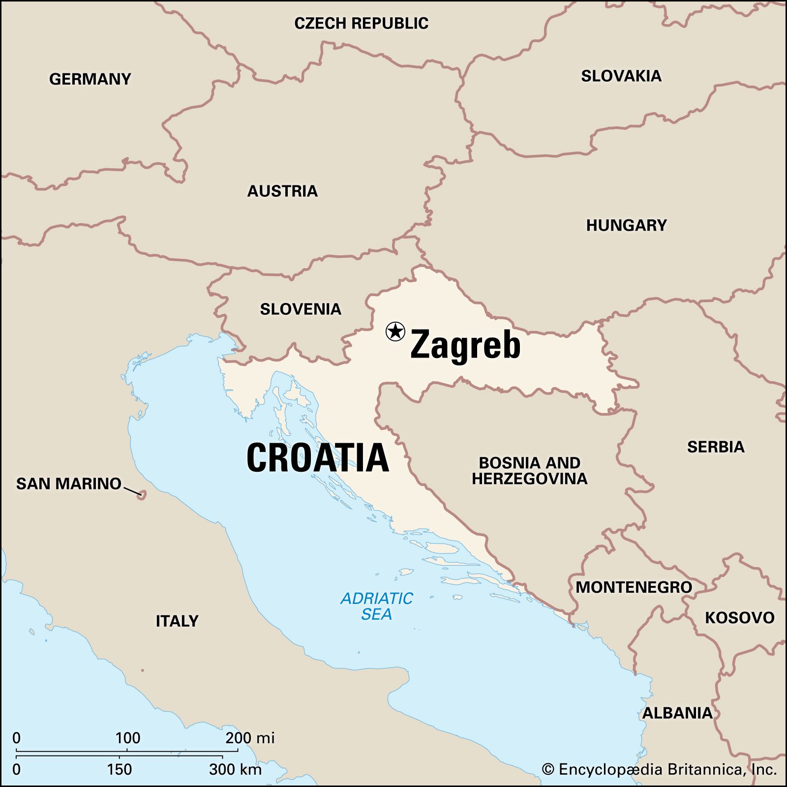 Zagreb On Map Of Europe